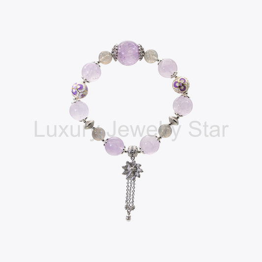 Snow-Kissed Iris & Moonlight Crystal Bracelet - image 2
