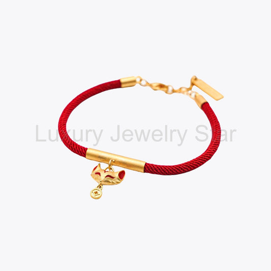 Vermilion Radiance - Crimson Kitsune Luck Red String Bracelet - image 2