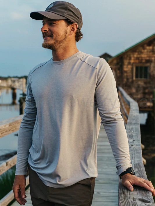 Men's Bamboo Shade Long Sleeve - Heather Agave Green - image 2