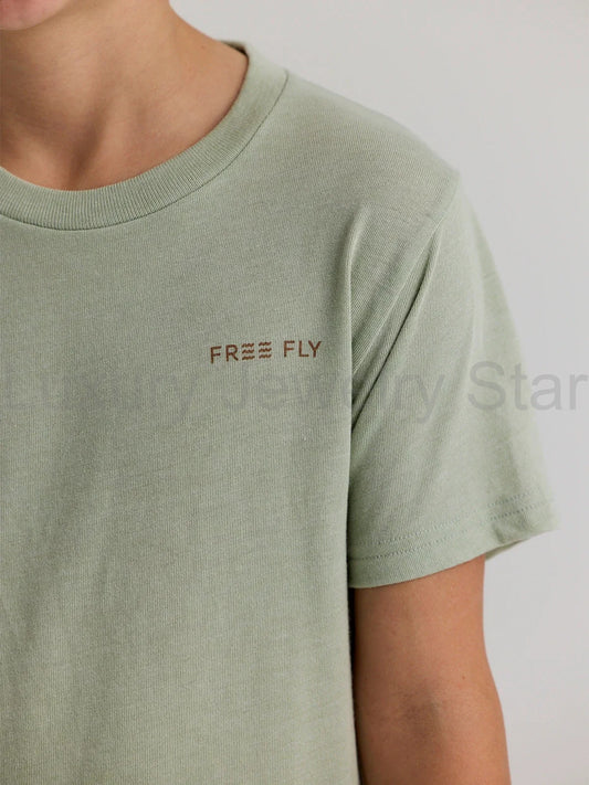Youth Vintage Camo Redfish Tee - Heather Desert Sage - image 2