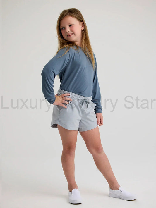 Youth Bamboo Shade Long Sleeve - Slate Blue - image 2