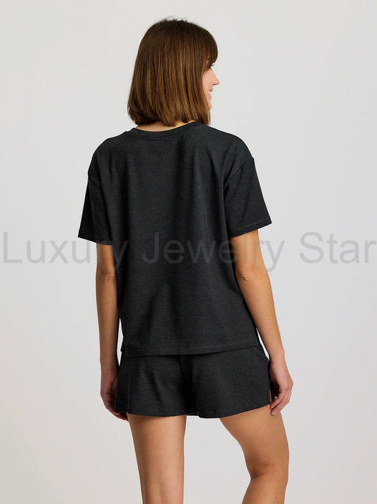 Women's Bamboo Flex Sunday Tee - Heather Black - image 2
