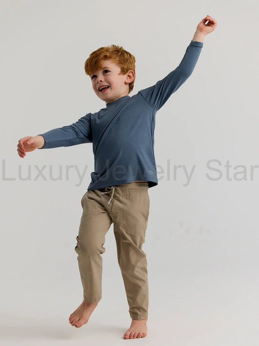 Toddler Bamboo Shade Long Sleeve - Slate Blue - image 2