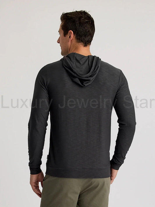 Men's Bamboo Slub Hoodie II - Black Sand - image 2