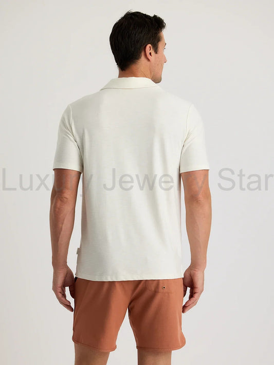Men's Bamboo Slub Polo II - Sea Salt - image 2