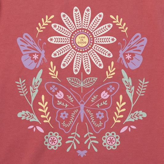 Women's Mirror Tonal Daisy & Butterflies Crusher Tee - 129158 - image 2