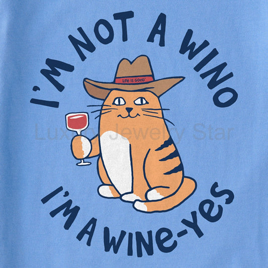 Women's Cat Wine-Yes Short Sleeve Tee - 129161 - image 2