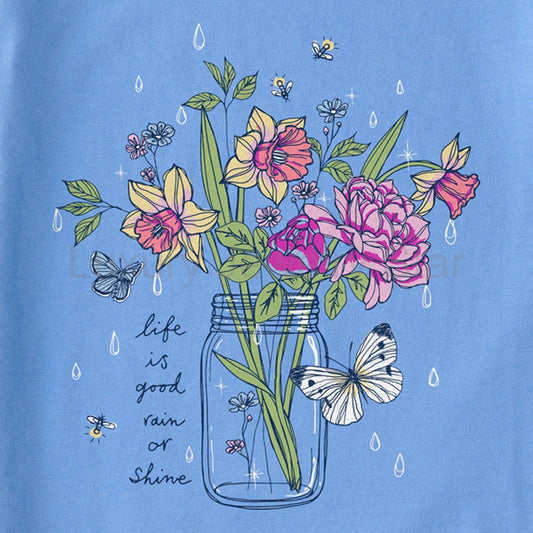 Women's Rain or Shine Jar Flowers Short Sleeve Tee - 129253 - image 2