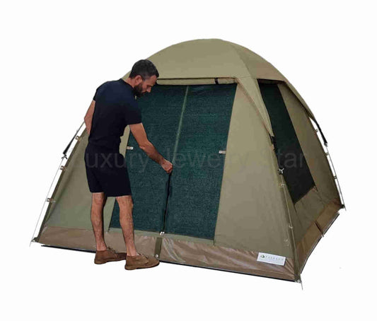 FALKSON Adventurer 4 | 3 person tent | 2.4x2.4m Bow tent | All weather canvas camping tent - image 2