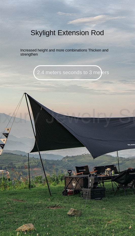 BLACKDOG Canopy 4-Section Tarp Pole Rod 2.4m Length 22mm 25mm Diameter Steel Iron Heavy - image 2