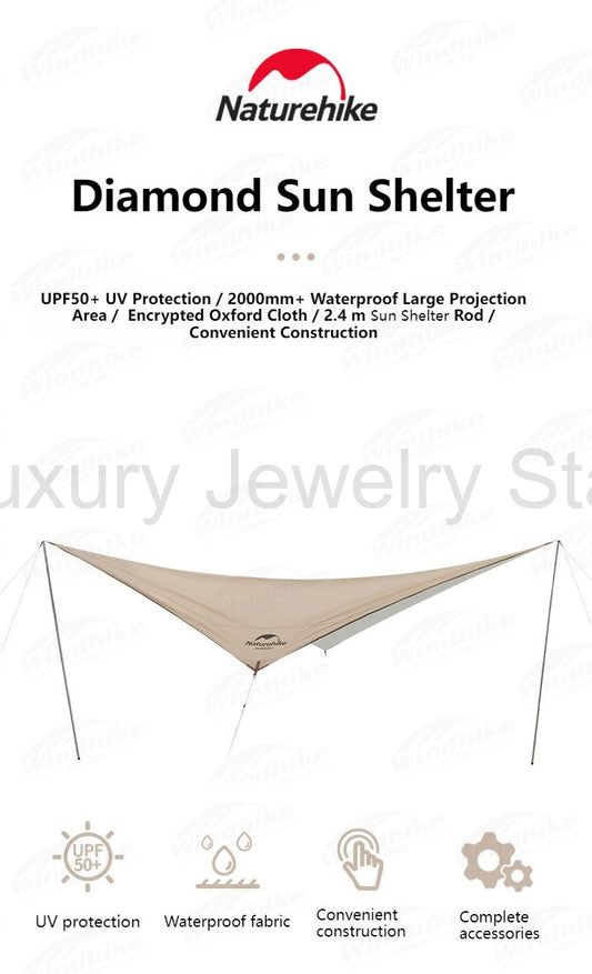 Naturehike Diamond Sun Shelter Portable Lightweight 3-4 Person Tarp Camping Outdoor - image 2