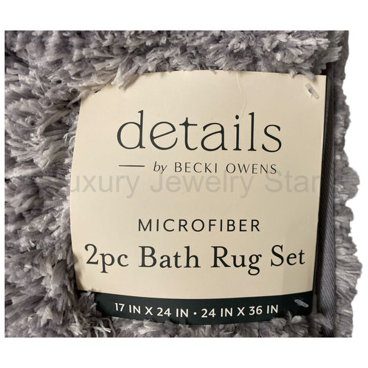 details by Becki Owens Heathered Microfiber Bath Rug Set, Non-Slip Backing, 2pc - image 2