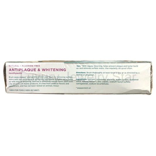 Tom's of Maine Natural Fluoride Free Anti-Plaque & Whitening Toothpaste, 4 Pack - image 2