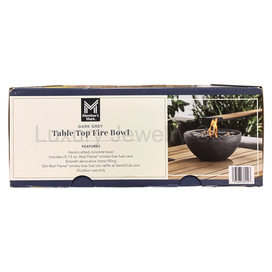 Member's Mark Handcrafted Concrete Table Top Fire Bowl, Smoke-Free, Dark Grey - image 2