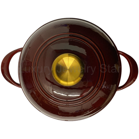Tramontina 9.5" Enamel Cast Iron Bread Oven, Cranberry/Gold - image 2