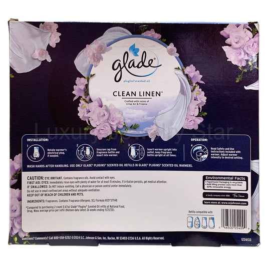 Glade Plugins Scented Oil, Clean Linen - Crisp Air & Freesia, 9 Refills - image 2
