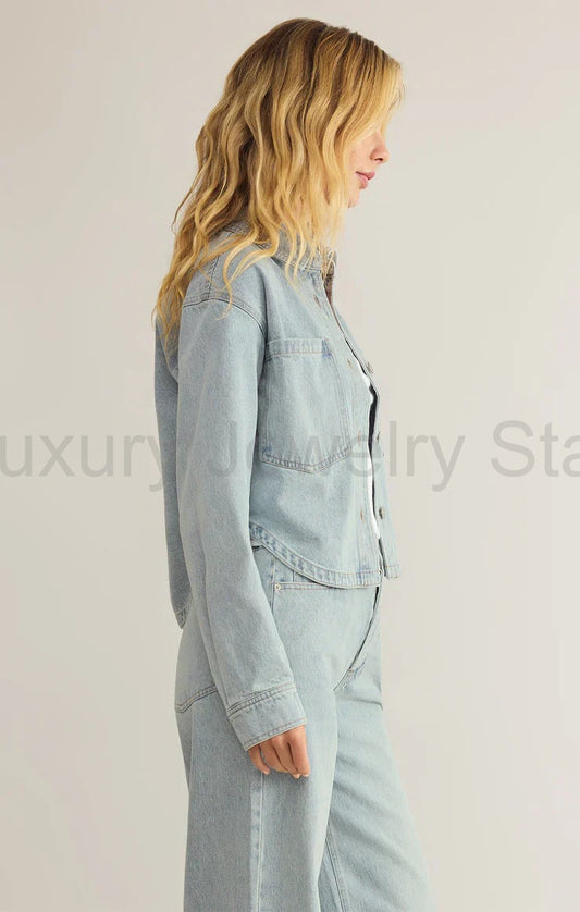 Z Supply All Day Cropped Denim Jacket - image 2