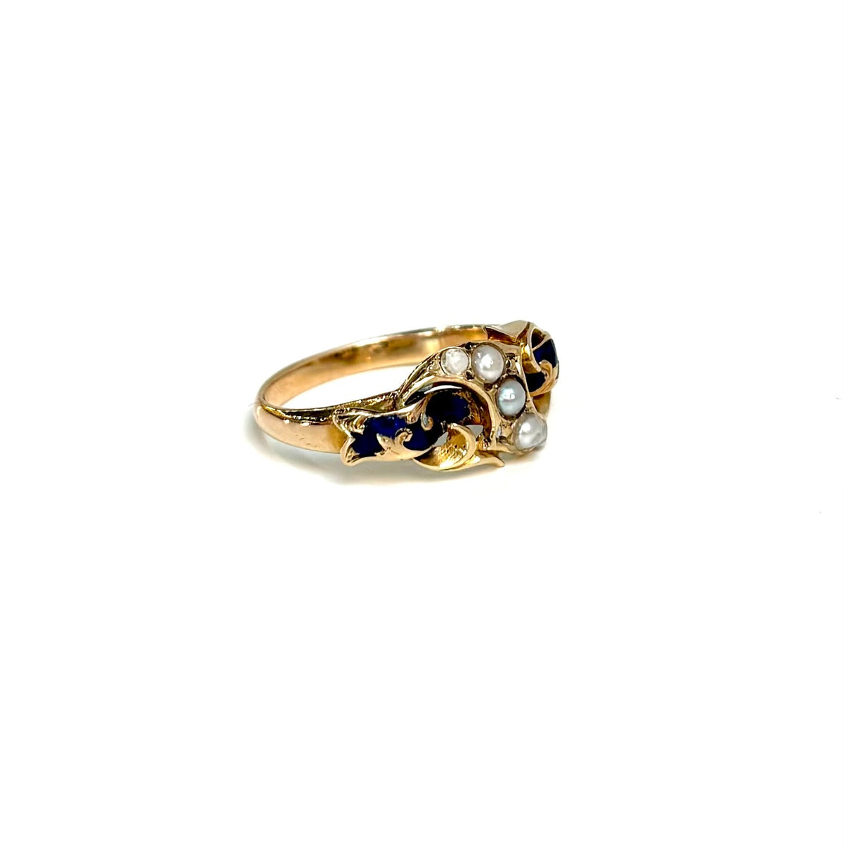 Enamel and Seed Pearl Ring | 1850-1880 | Vintage