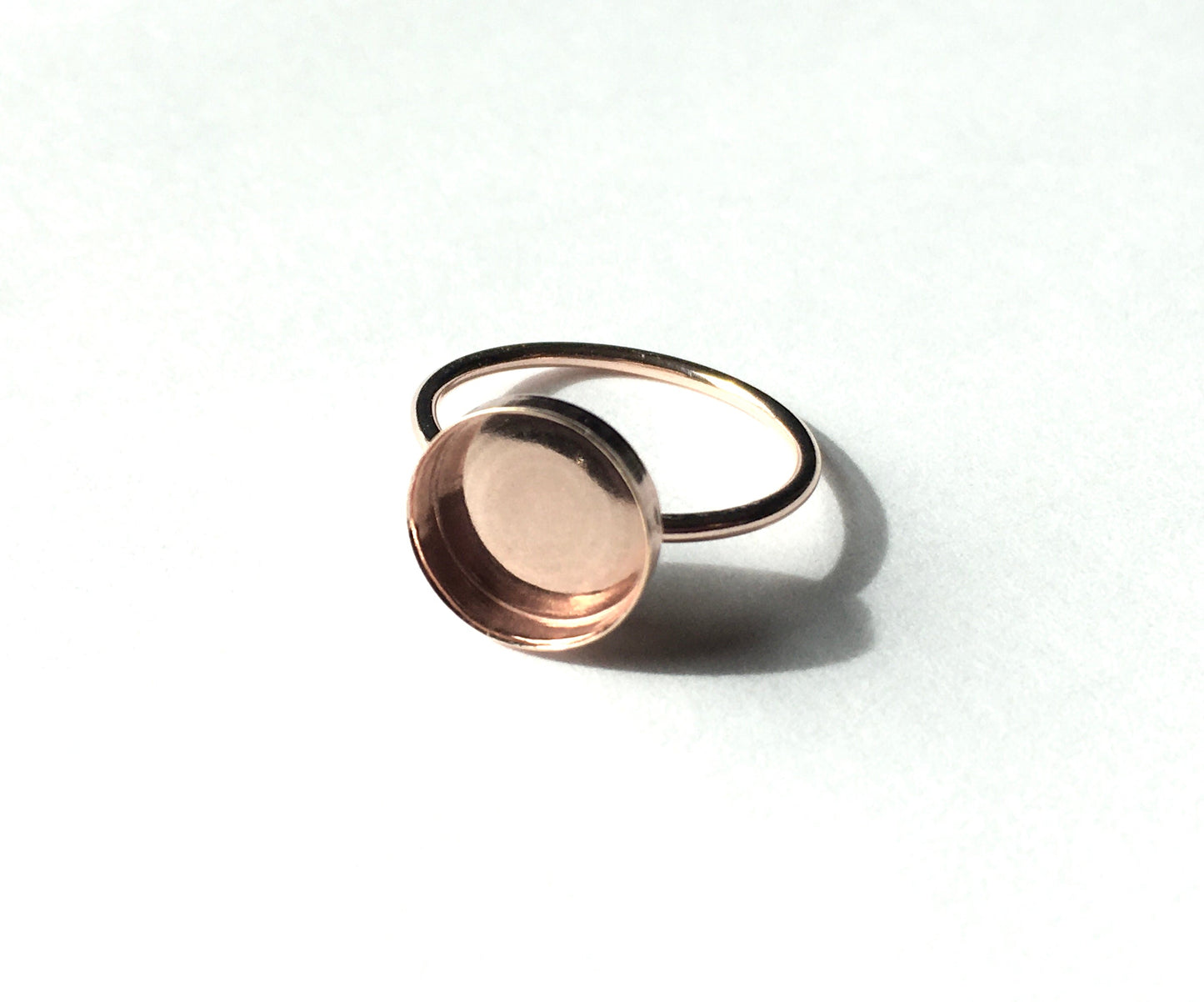 Solid 14k Rose Gold Ring Blank Round Setting | 5 mm, 6 mm, 8 mm, 10 mm