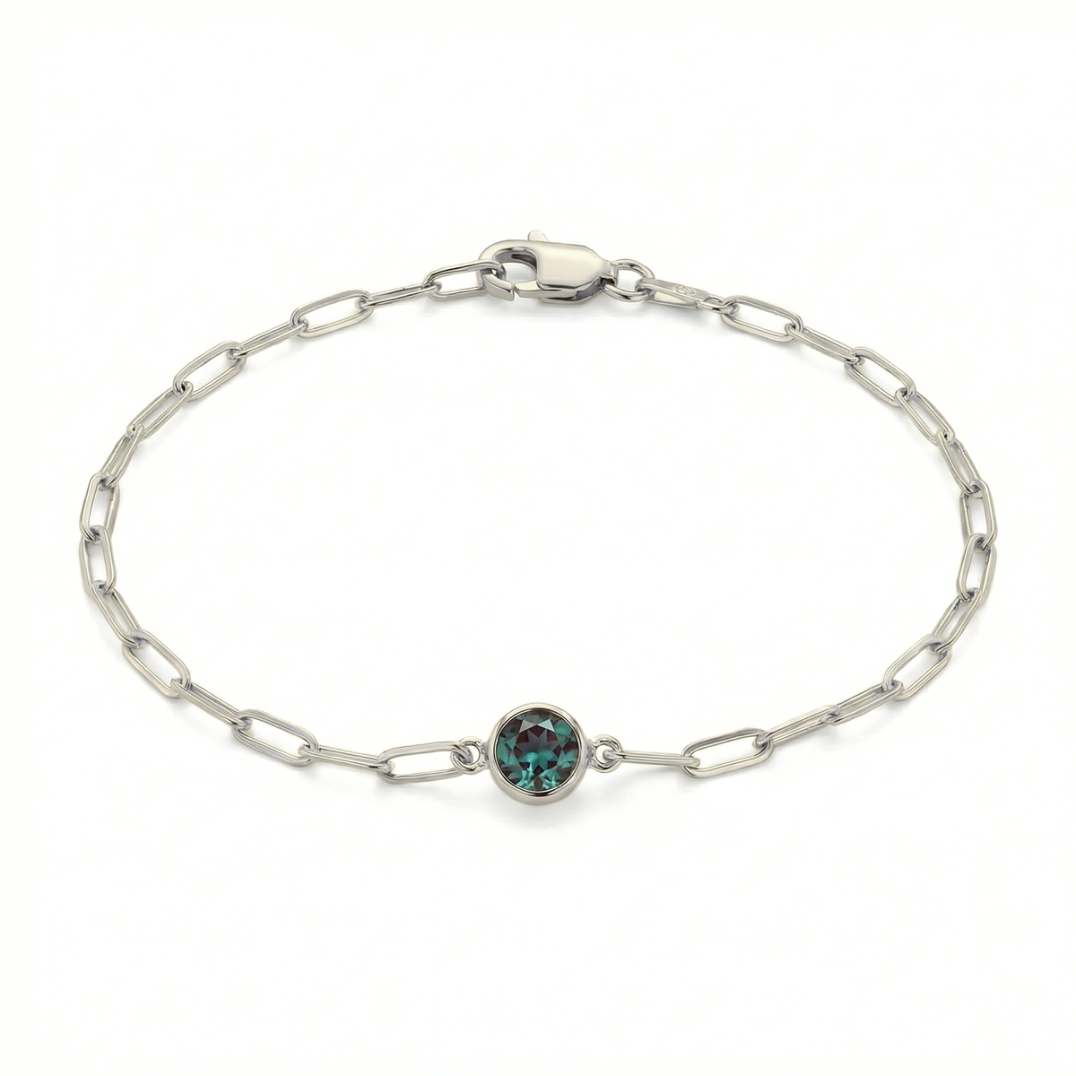The Paperclip Bezel Bracelet | Lab-Grown Alexandrite