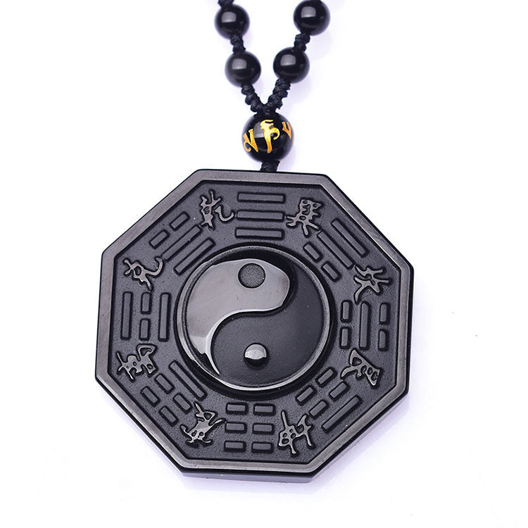 Yin and Yang Black Obsidian Positivity Necklace