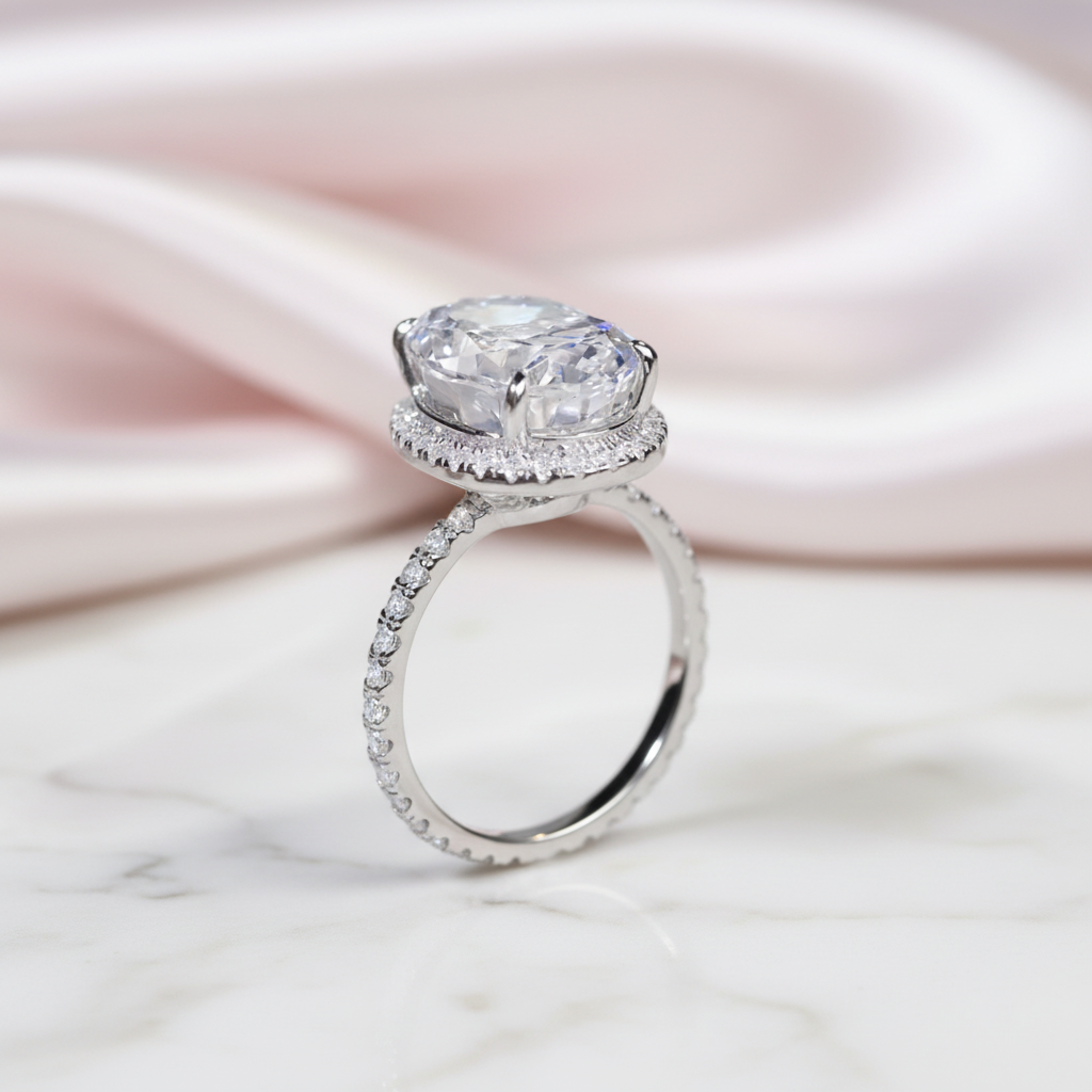 8ct Oval Cut Diamond Option Engagement Ring