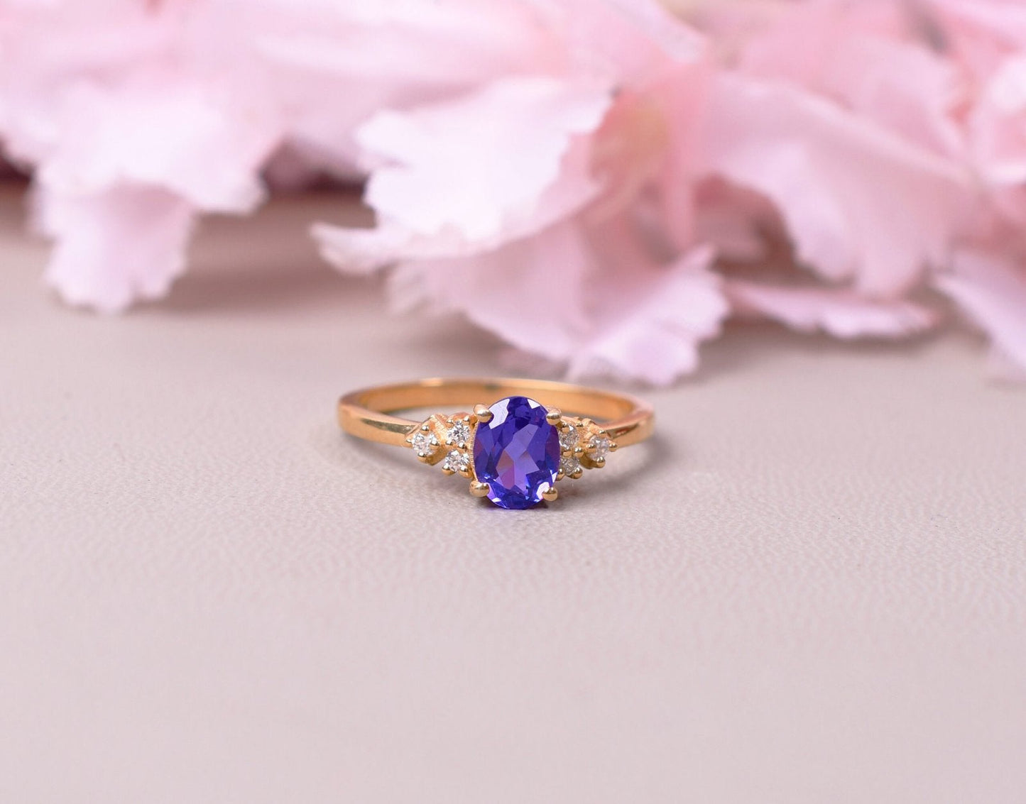 Natural Tanzanite Ring Beautiful Promise Ring Gift for her