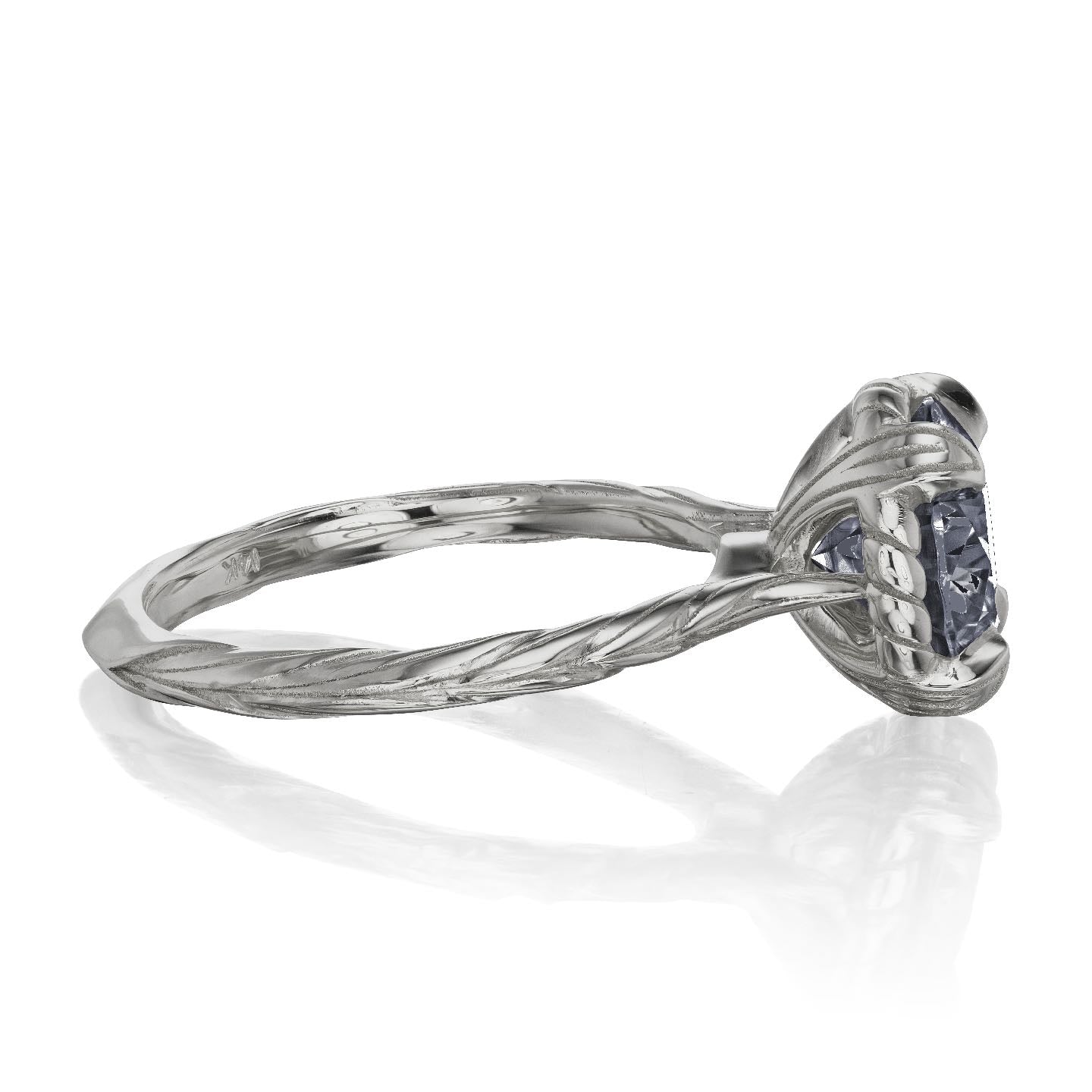 ・SIENNA・ Iconic™ Grey Moissanite, Willow Leaf Band (2ct)