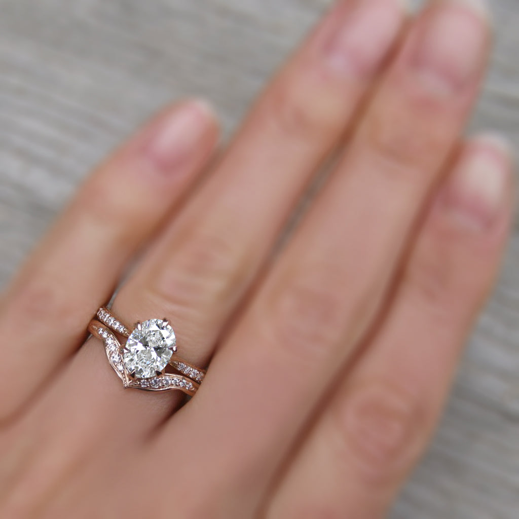 ・LAYLA・Oval Lab-Grown Diamond, Twig Textured Diamond Band