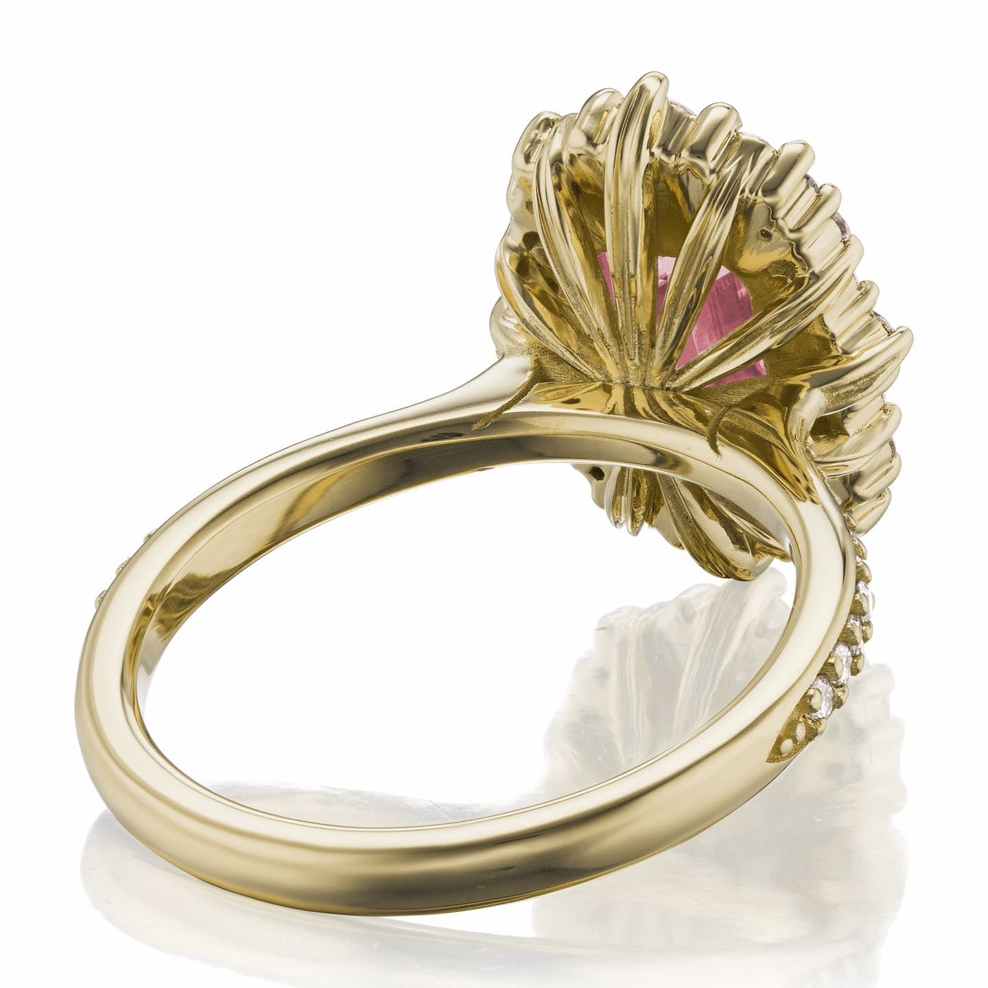 ・ADELINE・Radiant Peach Sapphire Center, Diamond Halo (2.31ctw+)