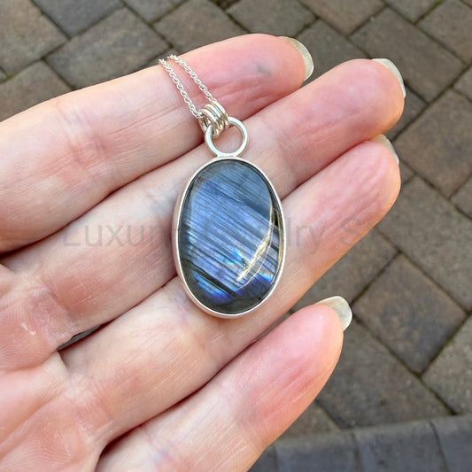 Labradorite Pendant Necklace | Handmade Sterling Silver Gemstone Jewelry - image 2