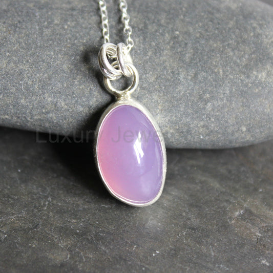 Small Holley Blue Agate Pendant Necklace • Sterling Silver • PNW Gemstone Jewelry - image 2