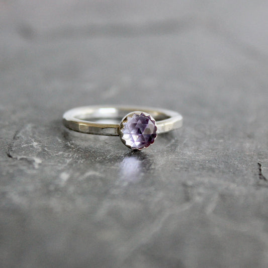 Sterling Silver Alexandrite Stacking Ring | June Birthstone | 55th Anniversary Gift - image 2