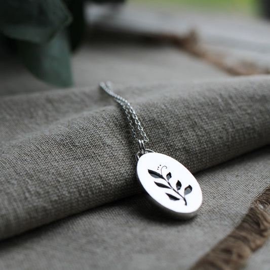Moss Agate Leaf Silhouette Pendant Limited Edition No. 150 - image 2