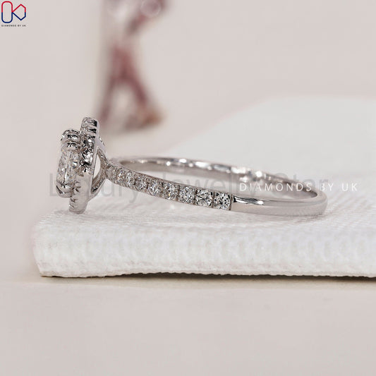 Cushion Cut Diamond Ring - Halo Setting - image 2
