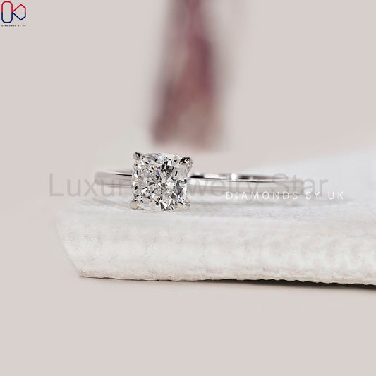 Cushion Diamond Solitaire Engagement Ring - image 2