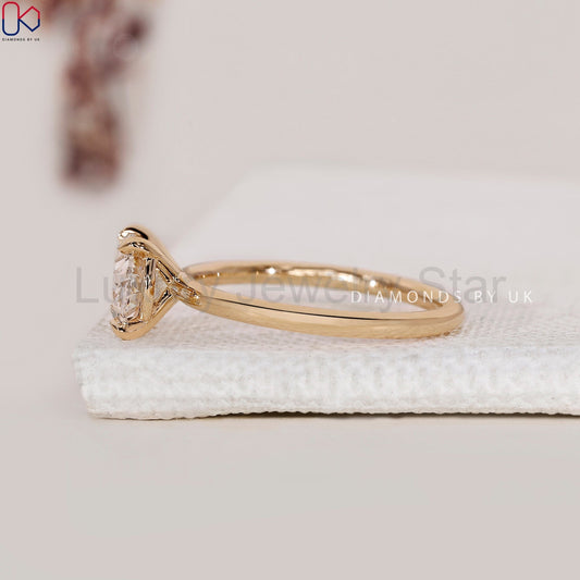 East West Engagement Ring - Oval Diamond - image 2