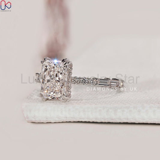 Hidden Halo Radiant Cut Engagement Ring - image 2