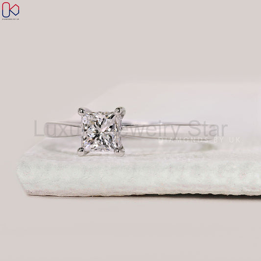Princess Cut Engagement Ring in Solitaire Style - image 2