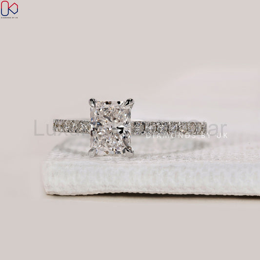 Radiant Cut Engagement Ring In Pave Setting - image 2