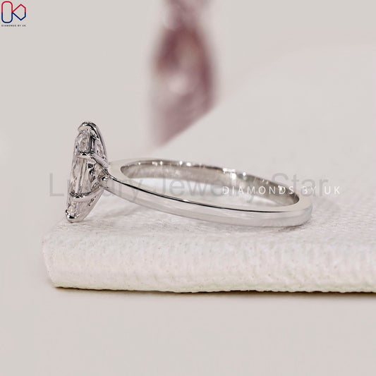 Solitaire Style Marquise Cut Engagement Ring - image 2