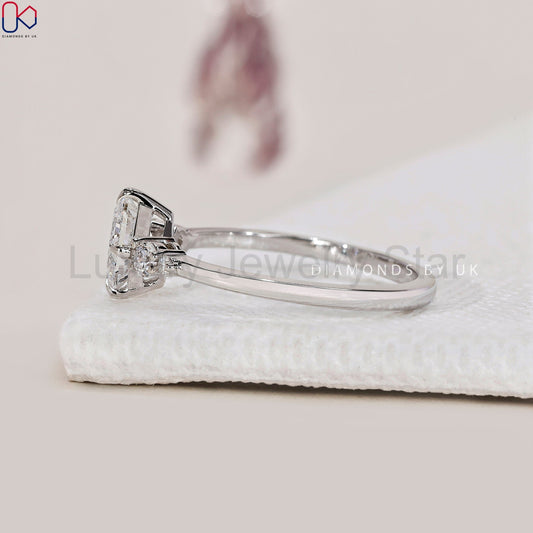 White Gold Princess Cut Engagement Ring - image 2
