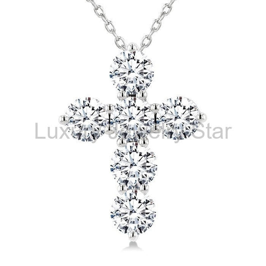 6 Stone Cross Diamond Fashion Pendant