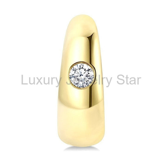 Aeris Gold Diamond Fashion Hoop Earrings - image 2