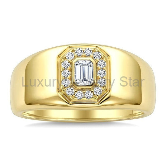Aeris Gold Emerald Shape Diamond Fashion Ring - image 2