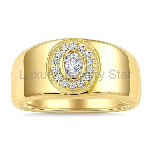 Aeris Gold Oval Shape Diamond Fashion Ring - image 2