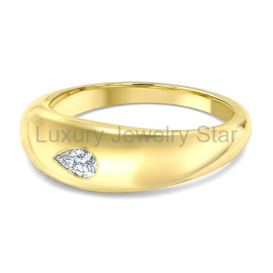 Aeris Gold Pear Shape East-West Diamond Fashion Ring - image 2