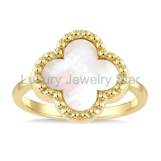 Bead Clover Mother Of Pearl Ring - image 2