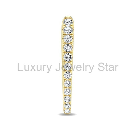 Chevron Diamond Fashion Hoop Earrings - image 2