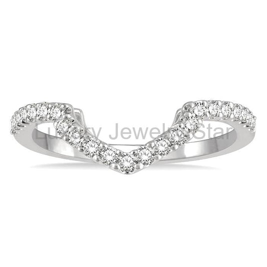 Chevron Diamond Wedding Band - image 2